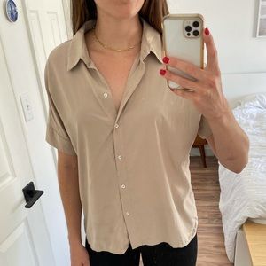Mango Tan button up shirt